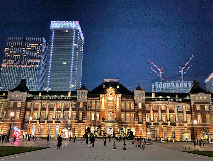 東京站的夜景